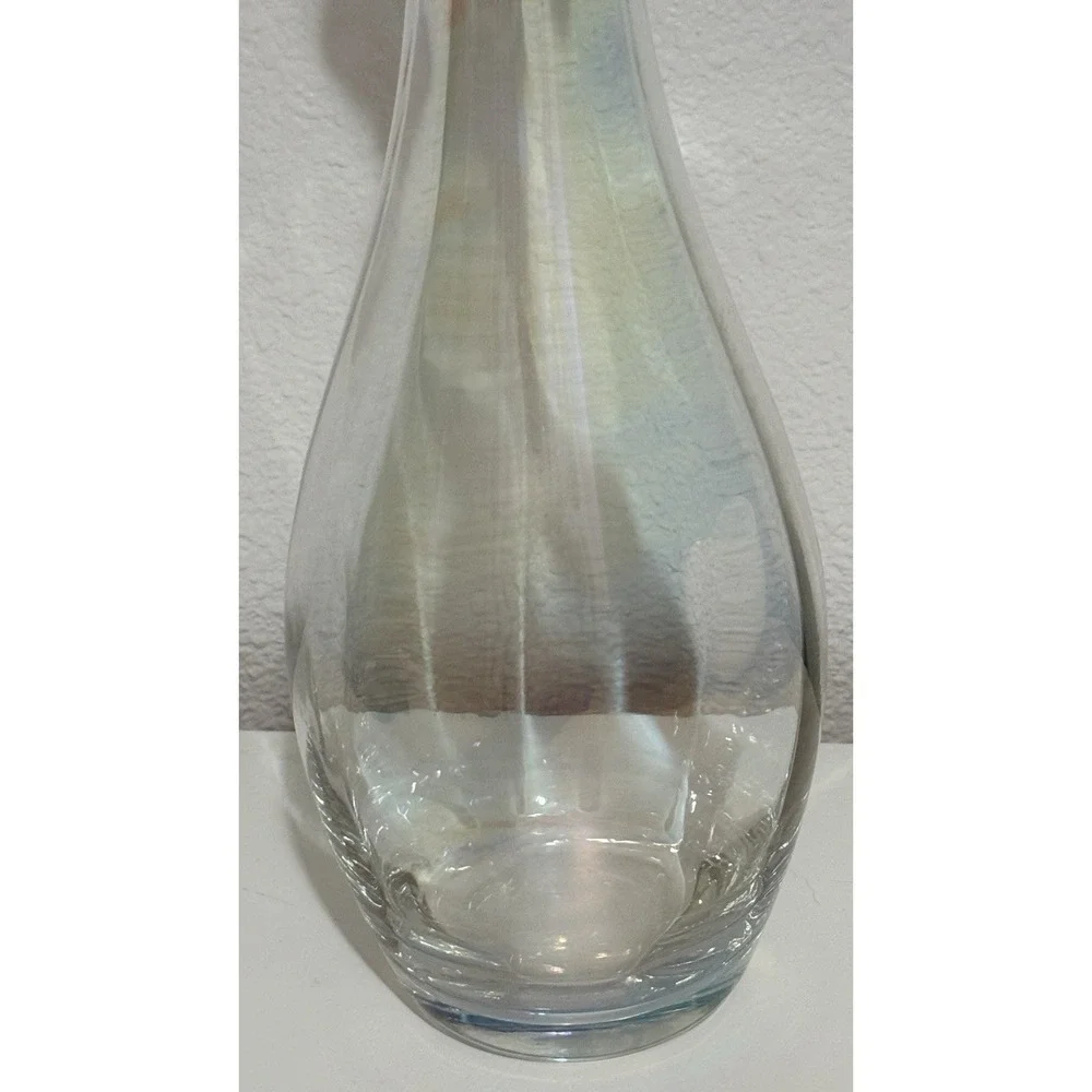 Vintage Toscany Handblown Iridescent Decanter Genie Bottle With Stopper 15